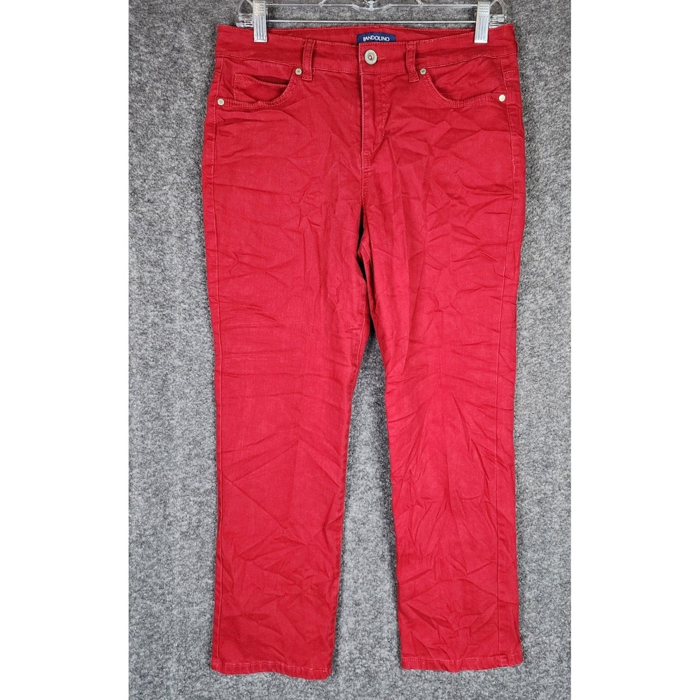 Bandolino Pants Womens 10PS Mandie Red Straight Leg Mid Rise EUC